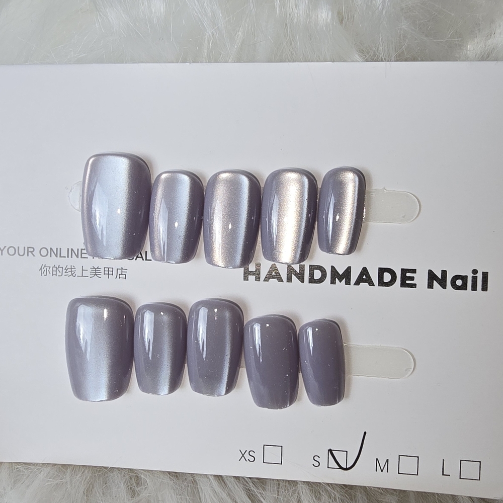 Handmade Shimmering Lavender Press-On Nails